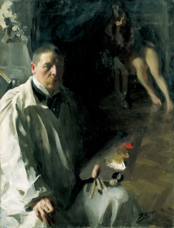  安德斯·莱奥纳德·佐恩 Anders Leonard Zorn —— 画家（自画像）与模特儿
